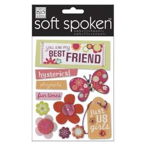  Soft Spoken Themed Embellishments Flower Patch   B