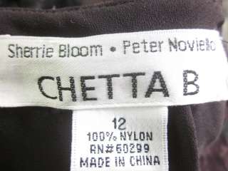 CHETTA B Brown Lace Pant Slacks Sz 12  