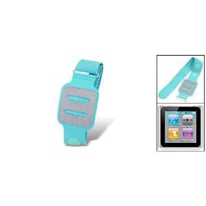   Blue PVC Faux Leather Holder Armband for iPod Nano 6 GPS & Navigation