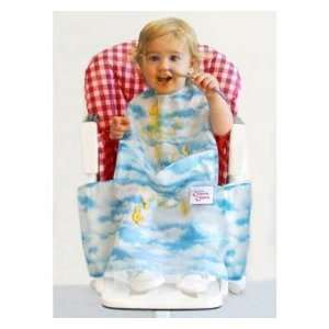   The Original Crumb Chum Bib, Blue Clouds Pattern, Toddler Size Baby