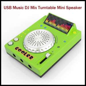 Mini Portable USB Music DJ Mixer Turntable  Speaker  