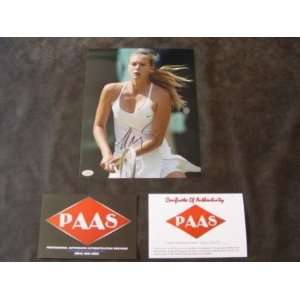 Signed Maria Sharapova Picture   8 X 10 PAAS COA   Autographed Tennis 