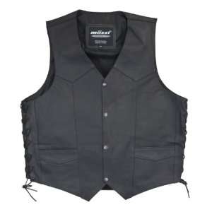  Mossi Live To Ride Leather Vest, Black, 2XL Automotive