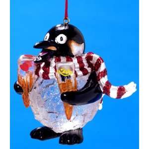  Penguin In Scarf With Snowcones Christmas Ornament #J4718 