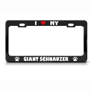  Giant Schnauzer Paw Love Heart Pet Dog Metal license plate 