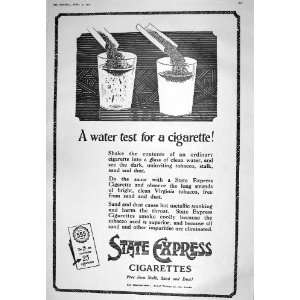  1925 ADVERTISEMENT STATE EXPRESS CIGARETTES TOBACCO WATER 
