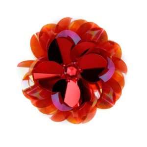  Vinyl Triple Layer Sequin Flower Applique Red By The Each 