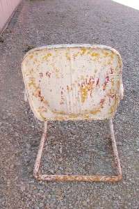 Vintage White Metal Shabby Patio Chippy Chair  
