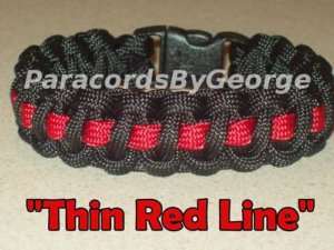 Paracord Survival Bracelet Firefighter   Thin Red Line  