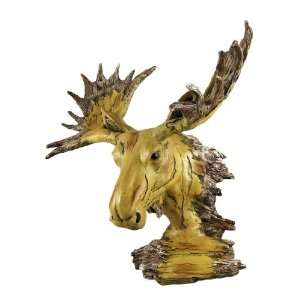    Driftwood Look North American Moose Bust Statue