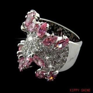 925 STERLING SILVER WITH PINK MARQUISE CUT RING SIZE 6  