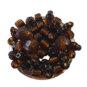  Large and Small Brown Bead Circle Pin Jewelry