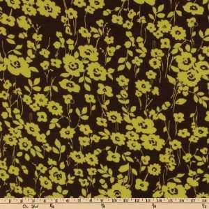   Knit Floral Yellow/Brown Fabric By The Yard Arts, Crafts & Sewing