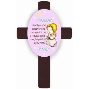  Girls Bedtime Prayer Cross with Blonde Hair 