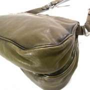 CHRISTIAN DIOR Leather GAUCHO Shoulder Bag Purse Taupe  