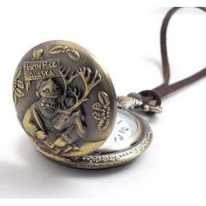  Charm Large Santa Claus Deer Pocket Watch Necklace Pendant 
