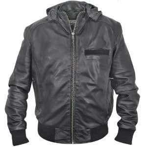  Xelement X 007 Mens Leather Jacket with Zip Out Hood 