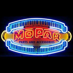 Mopar Logo Neon Sign / New Full Color Vintage Shield Chrysler Mopar 