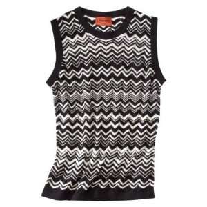 Missoni for Target Sleeveless Sweater Shell Black/white Zigzag   Size 