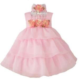 Sleeveless Tiered Princess Dress ~ 18M (Large) Pink (Kid 