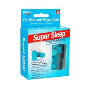 Sleep Comfort Foam Ear Plugs   10 Pair + Carrying Case Special Length 