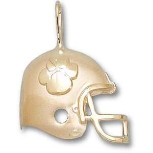 Clemson University Helmet Tiger Paw Pendant (Gold Plated)