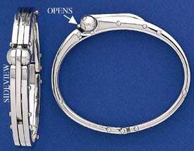 Hinged Stainless Steel Handcuff Style Bracelet  