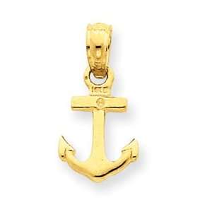    14k Mini Anchor Pendant   Measures 15.6x7.9mm   JewelryWeb Jewelry