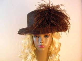 Brown Designer Fashion Dress Hat Ladies Millinery Formal Wedding Hats 