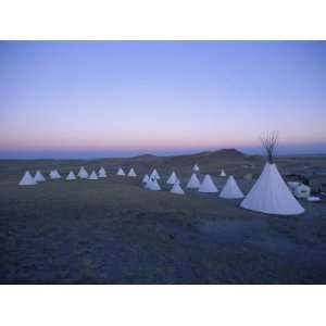  Teepees Sprinkle the Land in Choteau, Montana Stretched 