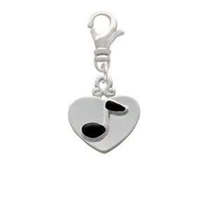 Music Note in Heart Clip On Charm Arts, Crafts & Sewing