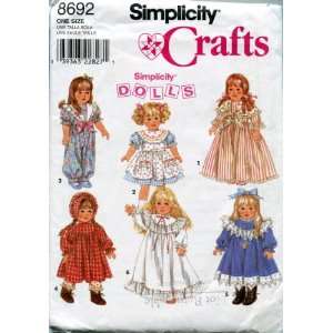   Pattern 8692. Wardrobe/clothes for 18 Dolls Arts, Crafts & Sewing