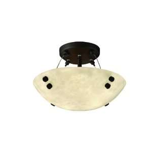  DBRZ Dark Bronze Clouds 14 Semi Flush Bowl with Finials from the Clou