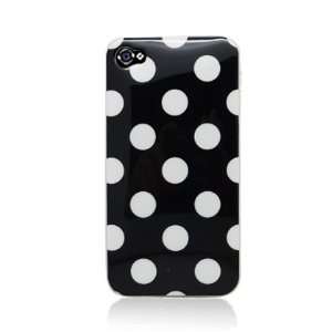  TPU iPhone 4S Candy Skin Cover Case Polka Dots Black White Spot 