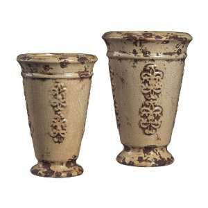   Ceramic Alto Cream Vases (Set Of 2) 119 032