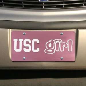  USC Trojans Pink Mirrored USC Girl License Plate Sports 