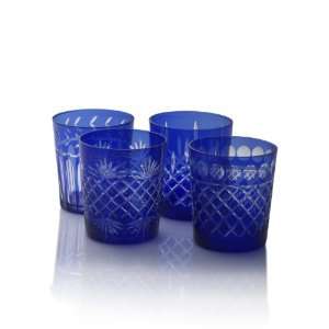  Elements Blue Double Old Fashioned Glass, Set of 4 