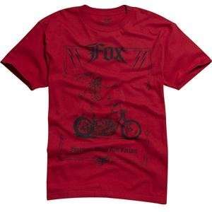  Fox Racing Surf Pavement T Shirt   Large/Red Automotive