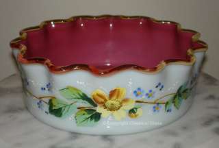 Antique Glass Mt Washington Art Glass 8 Bowl Fabulous Color and 
