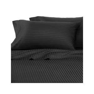   Single Ply Yarn Bed Sheet Set (Black) Full.(WITH BONUS PILLOWCASE