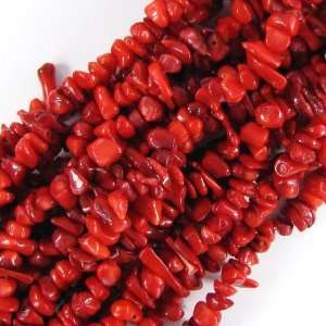    8 12mm red coral chip nugget beads 36 strand