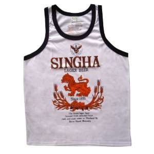  Beautiful Beer Singha Vest Tank Top Cotton Size L 