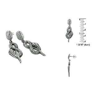  Sterling Silver Coiling Snake Stud Earrings Jewelry