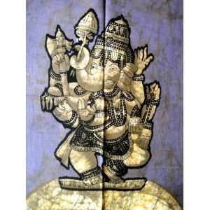  Indian God Ganesh Ganesha Cotton Fabric Tapestry Batik Painting 
