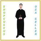Morris Costumes Ac96 Priest Costume 1 Sz Black Polyester Robe W 