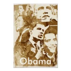  Obama Collage 2 poster (vintage color) by akamundo