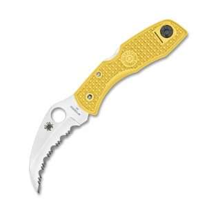 Spyderco Tasman Salt Serrated Edge Yellow H 1 Steel Knife  