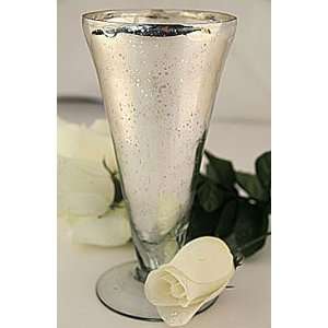  Silver Mercury Glass Vase   7.5 Inch Tall