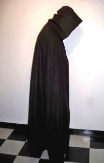 BLACK Polar Fleece CAPE Cloak Mens Womens Hood Floor Length 