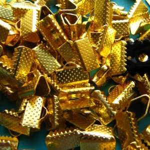   pcs. of 10mm or 3/8 inch Gold Ribbon Clamps with Loop (Bulk/Wholesale